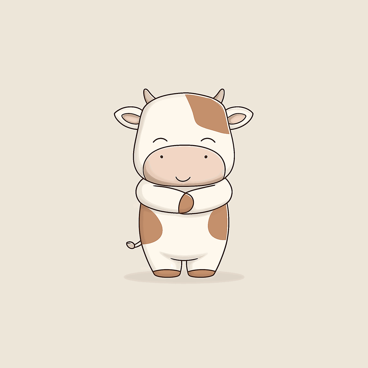 A grateful cow holding her hooves to her heart